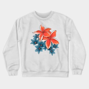 Complementary flowers // orange and blue Crewneck Sweatshirt